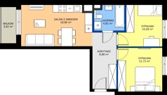 3 pokoje, mieszkanie 55,87 m², piętro 1, oferta nr E/9, Mokotów Sportowy 1.3, Warszawa, Mokotów, Augustówka, ul. Antoniewska
