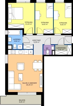 4 pokoje, mieszkanie 78,06 m², piętro 1, oferta nr X/6, Wille Biskupin 2.2, Wrocław, Biskupin-Sępolno-Dąbie-Bartoszowice, Śródmieście, ul. Karola Olszewskiego