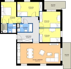 5 pokoi, mieszkanie 106,69 m², piętro 1, oferta nr Y/6, Wille Biskupin 2.2, Wrocław, Biskupin-Sępolno-Dąbie-Bartoszowice, Śródmieście, ul. Karola Olszewskiego