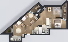 4 pokoje, mieszkanie 69,52 m², piętro 1, oferta nr V/107, Miasteczko Nova Sfera 5, Warszawa, Białołęka, Żerań, ul. Marywilska 5