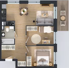 3 pokoje, mieszkanie 54,10 m², piętro 3, oferta nr E-61, Piastova Osada, Warszawa, Ursus, Gołąbki, ul. Henryka II Pobożnego