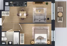 2 pokoje, mieszkanie 34,76 m², piętro 1, oferta nr A/134, Olchowy Park 3, Warszawa, Białołęka, Kobiałka, ul. Marii Callas 20, 20A