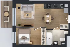 2 pokoje, mieszkanie 33,47 m², piętro 2, oferta nr A/84, Olchowy Park 3, Warszawa, Białołęka, Kobiałka, ul. Marii Callas 20, 20A