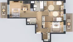 4 pokoje, mieszkanie 64,58 m², piętro 1, oferta nr B/8, Olchowy Park 3, Warszawa, Białołęka, Kobiałka, ul. Marii Callas 20, 20A