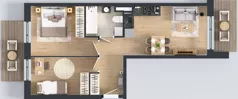 3 pokoje, mieszkanie 51,76 m², piętro 2, oferta nr B/33, Olchowy Park 3, Warszawa, Białołęka, Kobiałka, ul. Marii Callas 20, 20A