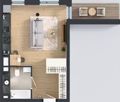 1 pokój, mieszkanie 34,99 m², piętro 4, oferta nr 28, MISTA Kraków, Kraków, Mistrzejowice, ul. Mistrzejowicka
