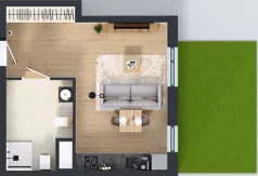 1 pokój, mieszkanie 34,61 m², parter, oferta nr 50, MISTA Kraków, Kraków, Mistrzejowice, ul. Mistrzejowicka
