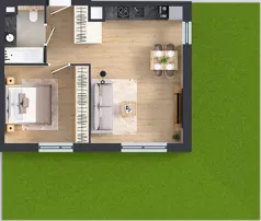 2 pokoje, mieszkanie 45,64 m², parter, oferta nr 52, MISTA Kraków, Kraków, Mistrzejowice, ul. Mistrzejowicka