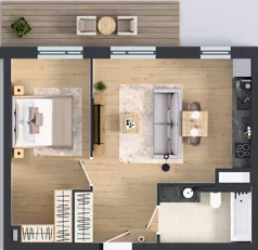 2 pokoje, mieszkanie 47,05 m², piętro 1, oferta nr 56, MISTA Kraków, Kraków, Mistrzejowice, ul. Mistrzejowicka