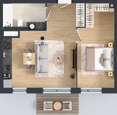 2 pokoje, mieszkanie 46,66 m², piętro 1, oferta nr 59, MISTA Kraków, Kraków, Mistrzejowice, ul. Mistrzejowicka