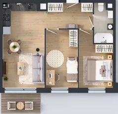 3 pokoje, mieszkanie 55,15 m², piętro 1, oferta nr II/210, Miasteczko Nova Fala 2, Gdynia, Cisowa, ul. Morska 254-262