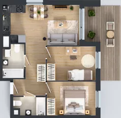 3 pokoje, mieszkanie 56,46 m², piętro 2, oferta nr II/219, Miasteczko Nova Fala 2, Gdynia, Cisowa, ul. Morska 254-262