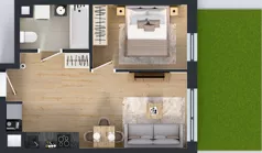 2 pokoje, mieszkanie 36,90 m², parter, oferta nr C1/7, Miasteczko Julianów 2, Julianów, ul. Architektów