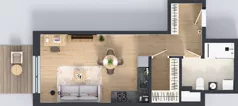 1 pokój, mieszkanie 39,10 m², piętro 3, oferta nr C1/58, Miasteczko Julianów 2, Julianów, ul. Architektów