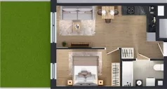 2 pokoje, mieszkanie 37,01 m², parter, oferta nr C2/68, Miasteczko Julianów 2, Julianów, ul. Architektów