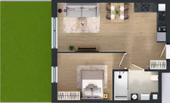 2 pokoje, mieszkanie 44,51 m², parter, oferta nr C2/70, Miasteczko Julianów 2, Julianów, ul. Architektów
