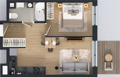 2 pokoje, mieszkanie 37,69 m², piętro 1, oferta nr C2/75, Miasteczko Julianów 2, Julianów, ul. Architektów