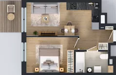 2 pokoje, mieszkanie 38,31 m², piętro 1, oferta nr C2/84, Miasteczko Julianów 2, Julianów, ul. Architektów