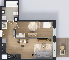 2 pokoje, mieszkanie 40,49 m², piętro 1, oferta nr C2/87, Miasteczko Julianów 2, Julianów, ul. Architektów