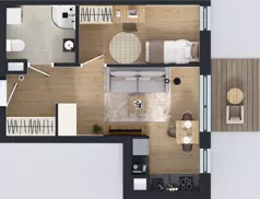 2 pokoje, mieszkanie 37,16 m², piętro 1, oferta nr C2/88, Miasteczko Julianów 2, Julianów, ul. Architektów