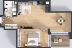 2 pokoje, mieszkanie 50,77 m², piętro 2, oferta nr C2/101, Miasteczko Julianów 2, Julianów, ul. Architektów