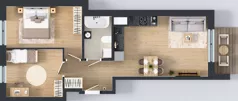 3 pokoje, mieszkanie 57,07 m², piętro 2, oferta nr C2/136, Miasteczko Julianów 2, Julianów, ul. Architektów