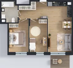 3 pokoje, mieszkanie 60,37 m², piętro 2, oferta nr C2/159, Miasteczko Julianów 2, Julianów, ul. Architektów