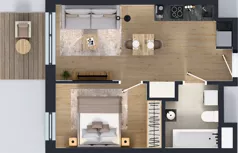 2 pokoje, mieszkanie 36,56 m², piętro 3, oferta nr C2/185, Miasteczko Julianów 2, Julianów, ul. Architektów