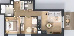 3 pokoje, mieszkanie 46,90 m², piętro 1, oferta nr C1/19, Miasteczko Julianów 2, Julianów, ul. Architektów