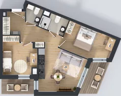 3 pokoje, mieszkanie 54,56 m², piętro 1, oferta nr IV/5, Miasteczko Nova Sfera 4, Warszawa, Białołęka, Żerań, ul. Marywilska 7
