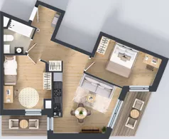 3 pokoje, mieszkanie 50,64 m², piętro 3, oferta nr IV/15, Miasteczko Nova Sfera 4, Warszawa, Białołęka, Żerań, ul. Marywilska 7