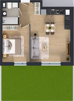 2 pokoje, mieszkanie 44,42 m², parter, oferta nr XII/104, Metro Art 12, Warszawa, Praga Południe, Kamionek, ul. Chodakowska 38