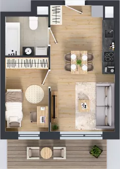 2 pokoje, mieszkanie 33,92 m², piętro 2, oferta nr XII/113, Metro Art 12, Warszawa, Praga Południe, Kamionek, ul. Chodakowska 38