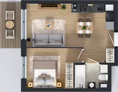 2 pokoje, mieszkanie 36,94 m², piętro 4, oferta nr XII/68, Metro Art 12, Warszawa, Praga Południe, Kamionek, ul. Chodakowska 38