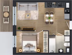2 pokoje, mieszkanie 35,17 m², piętro 6, oferta nr XII/48, Metro Art 12, Warszawa, Praga Południe, Kamionek, ul. Chodakowska 38