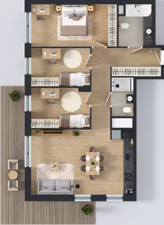 4 pokoje, mieszkanie 84,26 m², piętro 2, oferta nr A16, Concept Ćwiklińska, Warszawa, Białołęka, Tarchomin, ul. Elżbiety Barszczewskiej 2