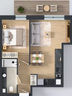 2 pokoje, mieszkanie 39,67 m², piętro 6, oferta nr A54, Concept Ćwiklińska, Warszawa, Białołęka, Tarchomin, ul. Elżbiety Barszczewskiej 2