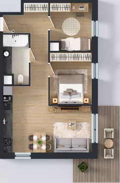 3 pokoje, mieszkanie 55,10 m², piętro 7, oferta nr A57, Concept Ćwiklińska, Warszawa, Białołęka, Tarchomin, ul. Elżbiety Barszczewskiej 2