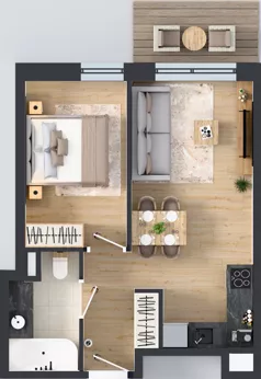 2 pokoje, mieszkanie 37,48 m², piętro 1, oferta nr A73, Concept Ćwiklińska, Warszawa, Białołęka, Tarchomin, ul. Elżbiety Barszczewskiej 2