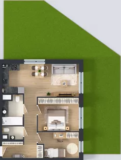3 pokoje, mieszkanie 60,45 m², parter, oferta nr A101, Concept Ćwiklińska, Warszawa, Białołęka, Tarchomin, ul. Elżbiety Barszczewskiej 2