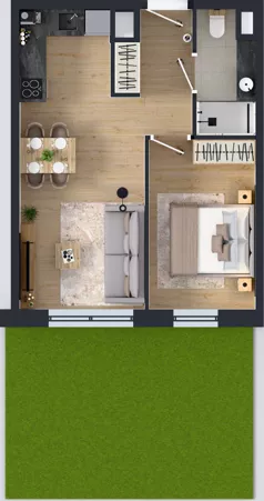 2 pokoje, mieszkanie 37,94 m², parter, oferta nr A105, Concept Ćwiklińska, Warszawa, Białołęka, Tarchomin, ul. Elżbiety Barszczewskiej 2