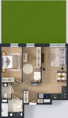 3 pokoje, mieszkanie 59,25 m², parter, oferta nr A106, Concept Ćwiklińska, Warszawa, Białołęka, Tarchomin, ul. Elżbiety Barszczewskiej 2