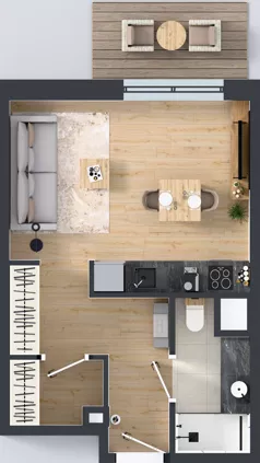 1 pokój, mieszkanie 31,61 m², piętro 1, oferta nr A114, Concept Ćwiklińska, Warszawa, Białołęka, Tarchomin, ul. Elżbiety Barszczewskiej 2