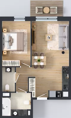 2 pokoje, mieszkanie 46,56 m², piętro 3, oferta nr A129, Concept Ćwiklińska, Warszawa, Białołęka, Tarchomin, ul. Elżbiety Barszczewskiej 2