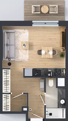 1 pokój, mieszkanie 31,61 m², piętro 3, oferta nr A130, Concept Ćwiklińska, Warszawa, Białołęka, Tarchomin, ul. Elżbiety Barszczewskiej 2