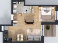 1 pokój, mieszkanie 34,86 m², piętro 1, oferta nr 6, Viva Garden 14, Warszawa, Białołęka, Brzeziny, ul. Szlachecka 8