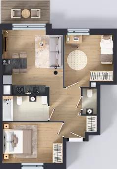 3 pokoje, mieszkanie 54,45 m², piętro 3, oferta nr 38, Viva Garden 14, Warszawa, Białołęka, Brzeziny, ul. Szlachecka 8