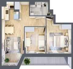 3 pokoje, mieszkanie 50,92 m², piętro 2, oferta nr III/A25, Miasteczko Nova Sfera, Warszawa, Białołęka, Żerań, ul. Marywilska