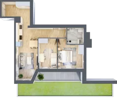 3 pokoje, mieszkanie 56,81 m², parter, oferta nr III/A5, Miasteczko Nova Sfera, Warszawa, Białołęka, Żerań, ul. Marywilska