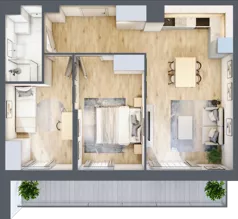 3 pokoje, mieszkanie 55,76 m², piętro 1, oferta nr III/B52, Miasteczko Nova Sfera, Warszawa, Białołęka, Żerań, ul. Marywilska